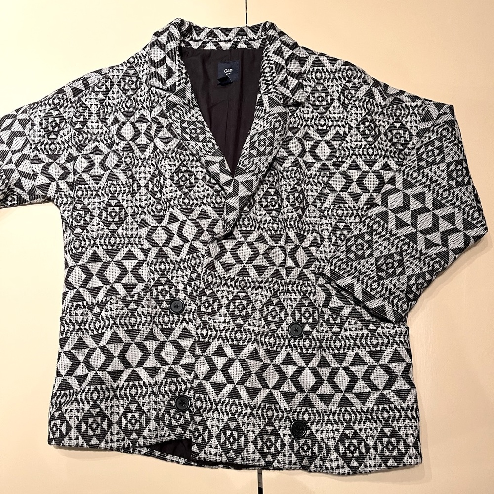 Gap small black and white coat, womens
